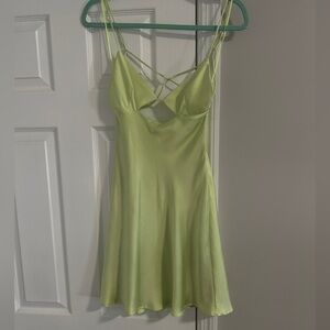 Green silk dress